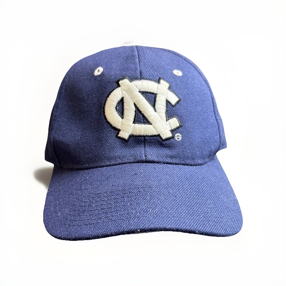 North Carolina Cap Fitted Hat Size 7‎ Blue Embroidered Wool Blend Zephyr Grafx